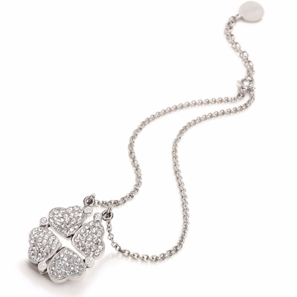Folli Follie Heart4Heart Silver Plated Necklace